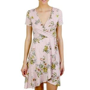 Caution to the Wind Wrap Floral Dress